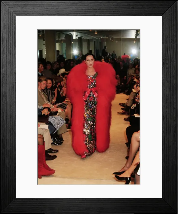 Framed Print : Oscar De La Renta Red Fur Coat Framed Print : Oscar De La Renta Red Fur Coat