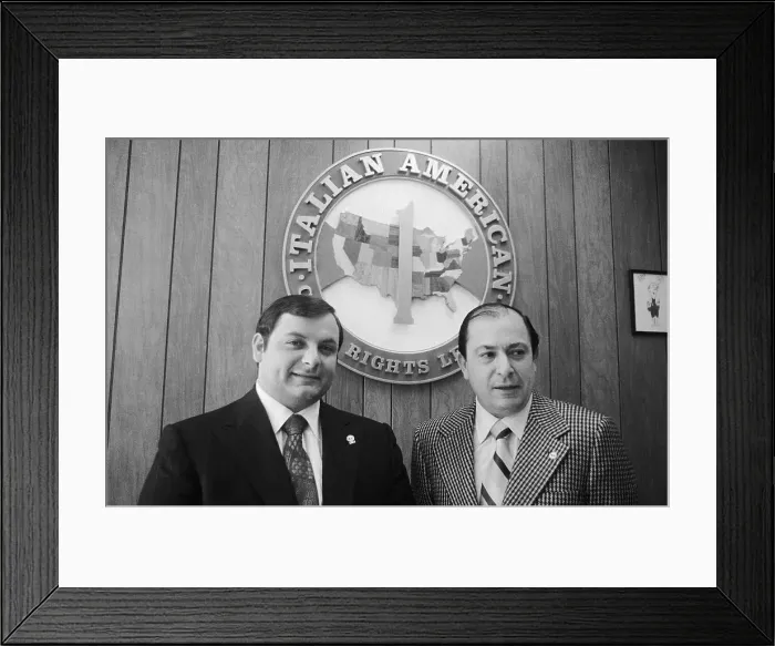 Framed Print : Joe Colombo with Unidentified Man Framed Print : Joe Colombo with Unidentified Man