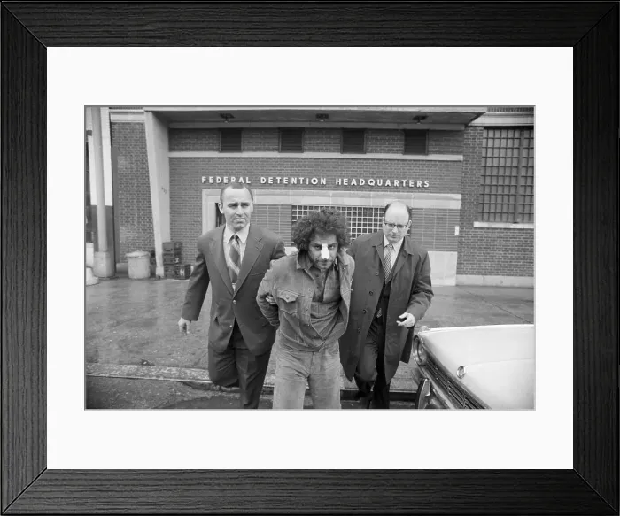 Framed Print : Abbie Hoffman Lead, Handcuffed, by FBI