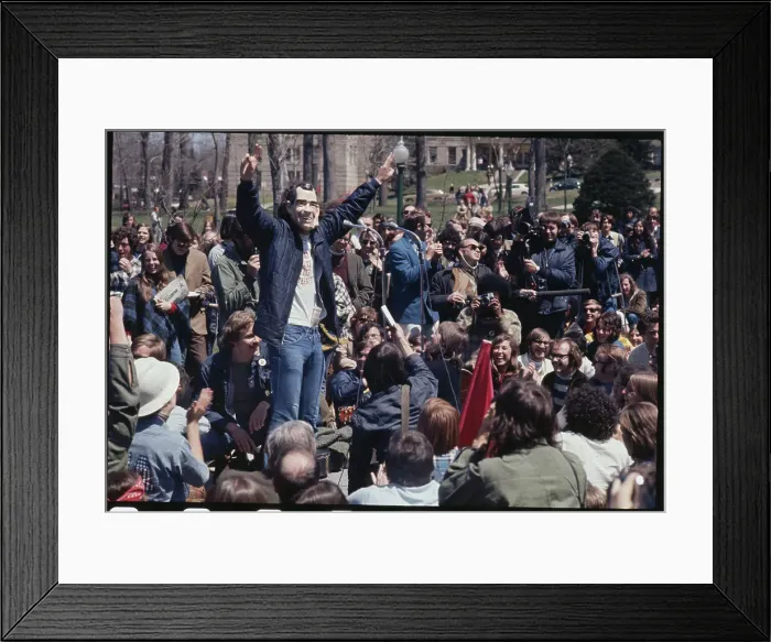 Framed Print : Demonstrator Wearing a Nixon Mask Framed Print : Demonstrator Wearing a Nixon Mask
