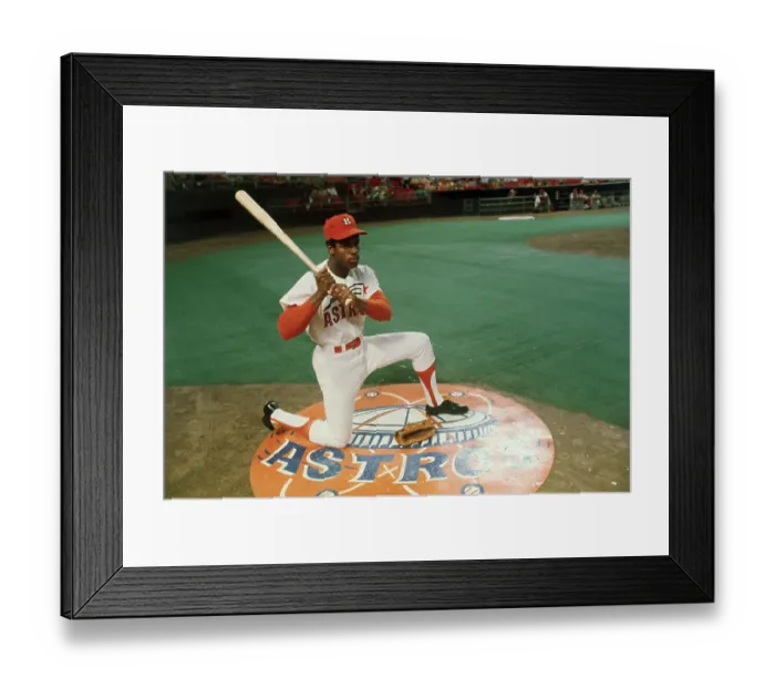 Framed Print : Cesar Cedeno Posing with Bat on Field Framed Print : Cesar Cedeno Posing with Bat on Field