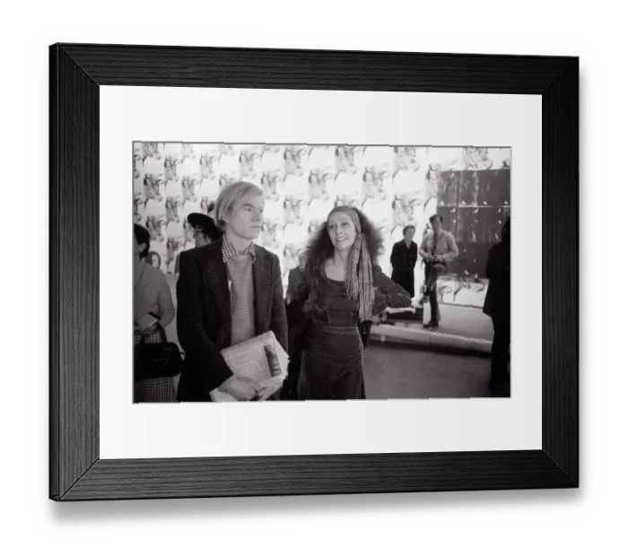 Framed Print : Andy Warhol and Ultra Violet Near His Cow Wallpaper Framed Print : Andy Warhol and Ultra Violet Near His Cow Wallpaper