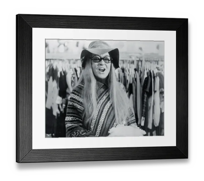 Framed Print : Portrait of Bette Davis Wearing Hippie Costume Framed Print : Portrait of Bette Davis Wearing Hippie Costume
