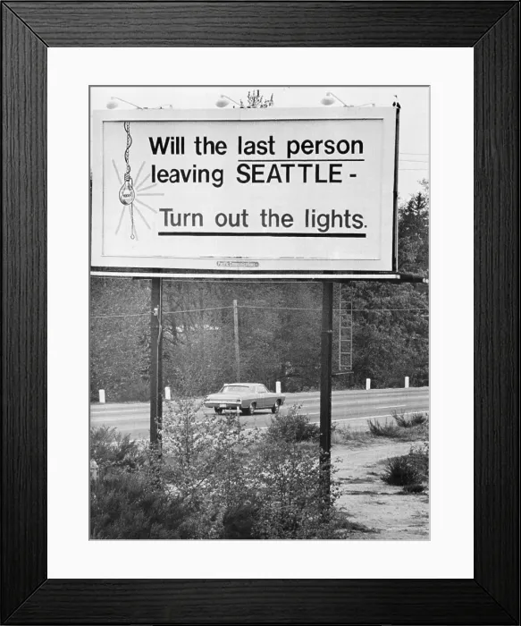 Framed Print : Last Person Leaving... Billboard Framed Print : Last Person Leaving... Billboard