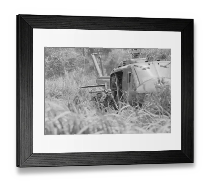 Framed Print : Troops Disembarking from Helicopter Framed Print : Troops Disembarking from Helicopter
