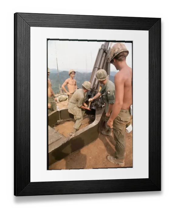 Framed Print : Artillery Crews Loading Shells into Howitzers Framed Print : Artillery Crews Loading Shells into Howitzers