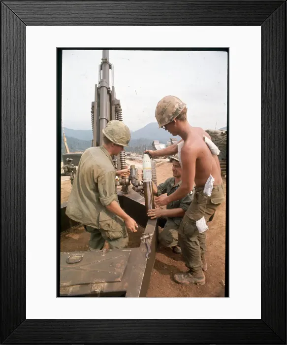 Framed Print : Artillery Crews Loading Shells into Howitzer Framed Print : Artillery Crews Loading Shells into Howitzer