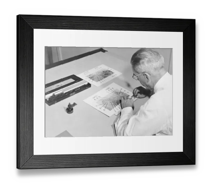 Framed Print : Fingerprint Section of FBI Headquarters