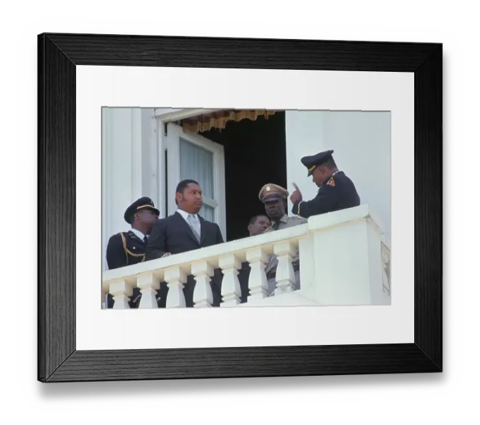 Framed Print : Jean Claude Duvalier Speaking to an Officer Framed Print : Jean Claude Duvalier Speaking to an Officer