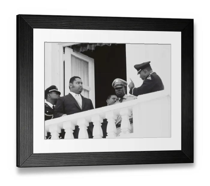 Framed Print : Haiti's Teenage President Conversing with Older Military Leader Framed Print : Haiti's Teenage President Conversing with Older Military Leader