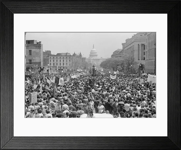 Framed Print : Huge Crowd in Street Framed Print : Huge Crowd in Street