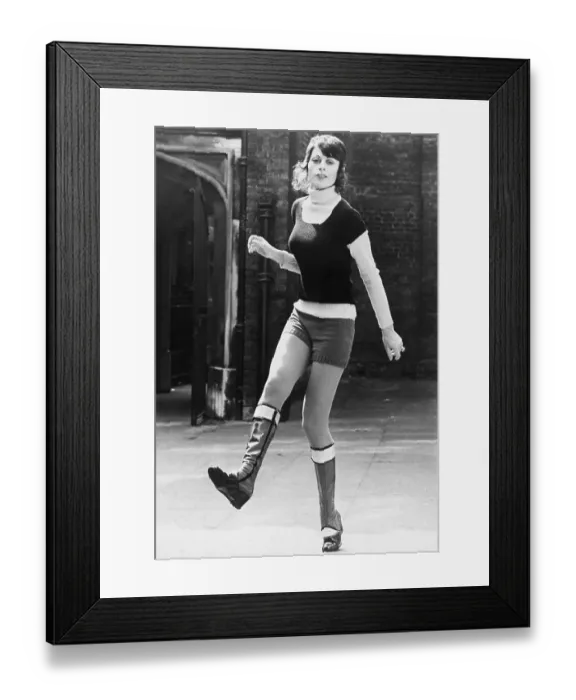 Framed Print : Model Ann Goddett Displays New Outfit Framed Print : Model Ann Goddett Displays New Outfit