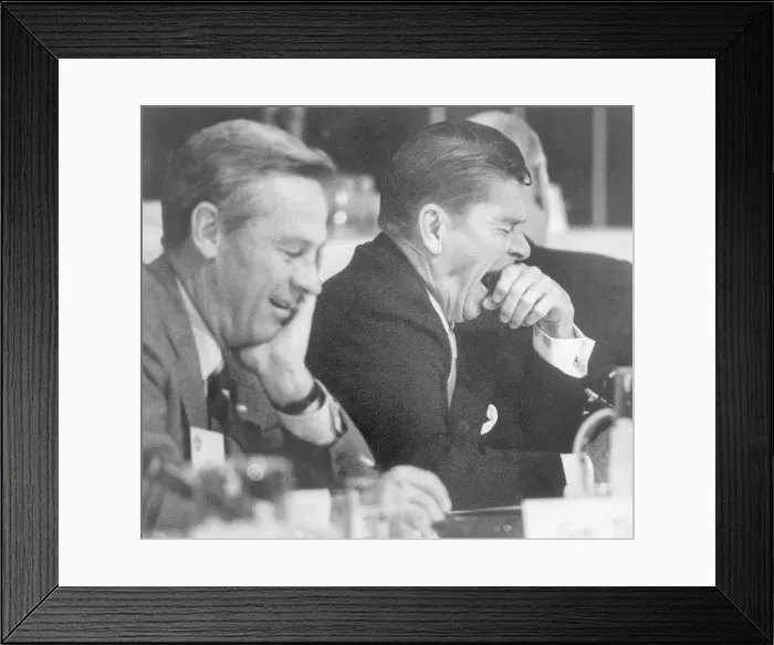Framed Print : Ronald Reagan Yawning Framed Print : Ronald Reagan Yawning