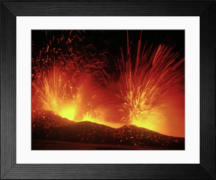 Framed Print : Mount Etna Erupting at Night Framed Print : Mount Etna Erupting at Night
