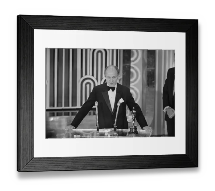 Framed Print : Frank McCarthy Accepting Oscar for George C. Scott Framed Print : Frank McCarthy Accepting Oscar for George C. Scott