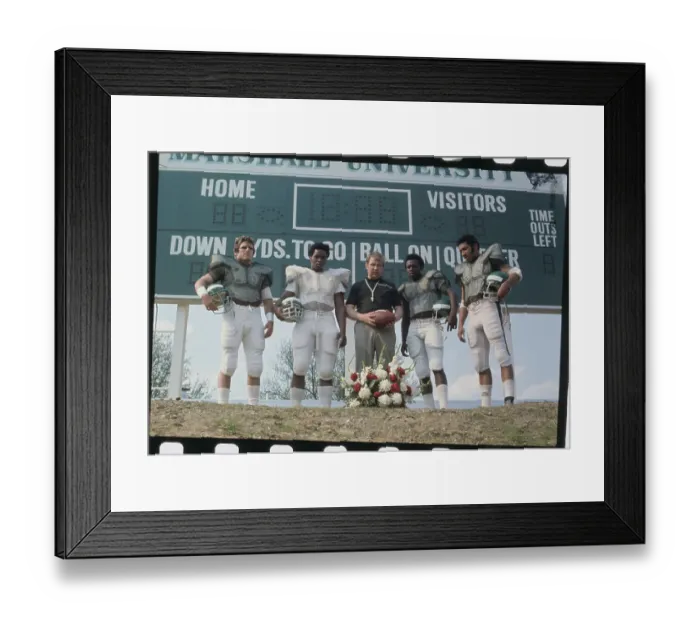 Framed Print : Coach with Football Players Framed Print : Coach with Football Players