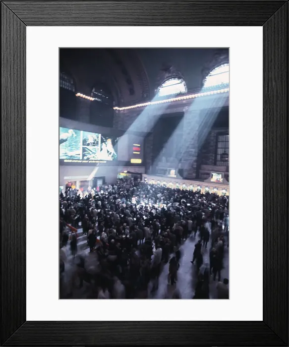 Framed Print : Sunlight Shining Through Windows of Crowded Train Station Framed Print : Sunlight Shining Through Windows of Crowded Train Station