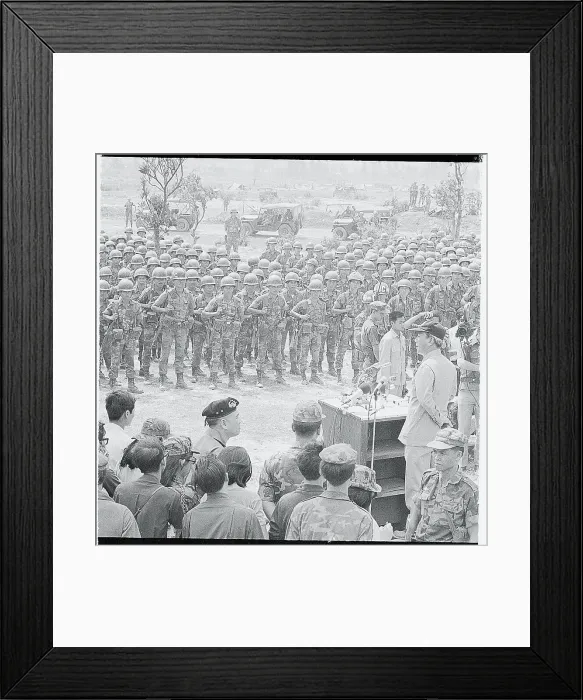 Framed Print : President Nguyen Van Thieu Addressing Troops Framed Print : President Nguyen Van Thieu Addressing Troops