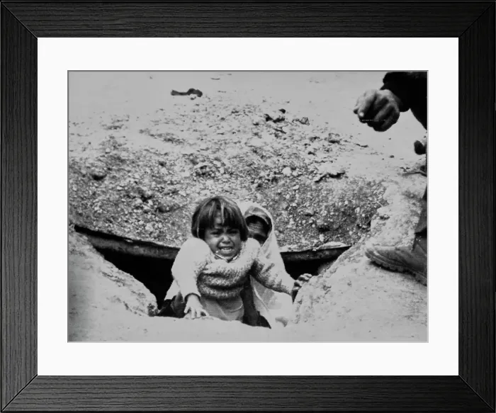 Framed Print : Crying Refugee Child Framed Print : Crying Refugee Child