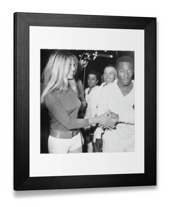 Framed Print : Brigitte Bardot and Pele