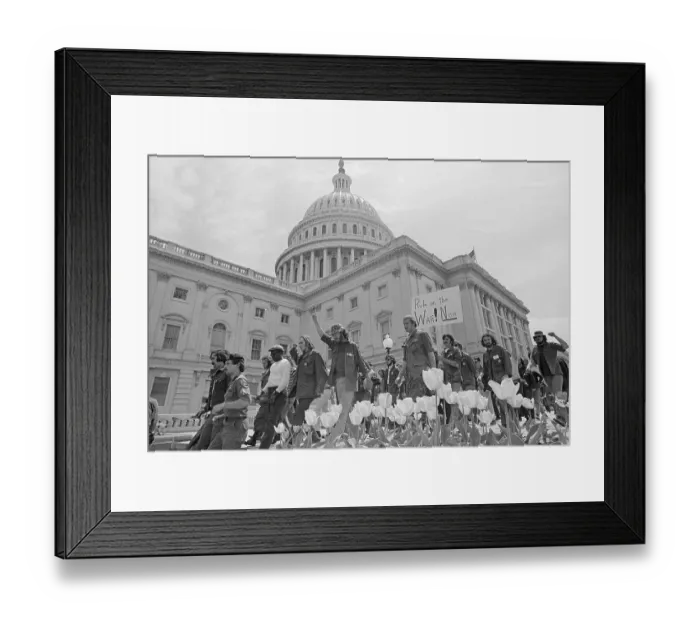 Framed Print : Protesters in Front of Capitol