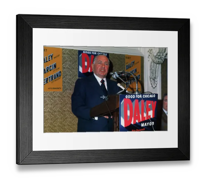 Framed Print : Richard Daley Giving a Speech