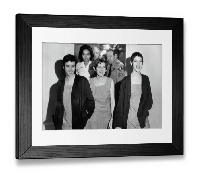 Framed Print : Charles Manson Followers Laughing Framed Print : Charles Manson Followers Laughing