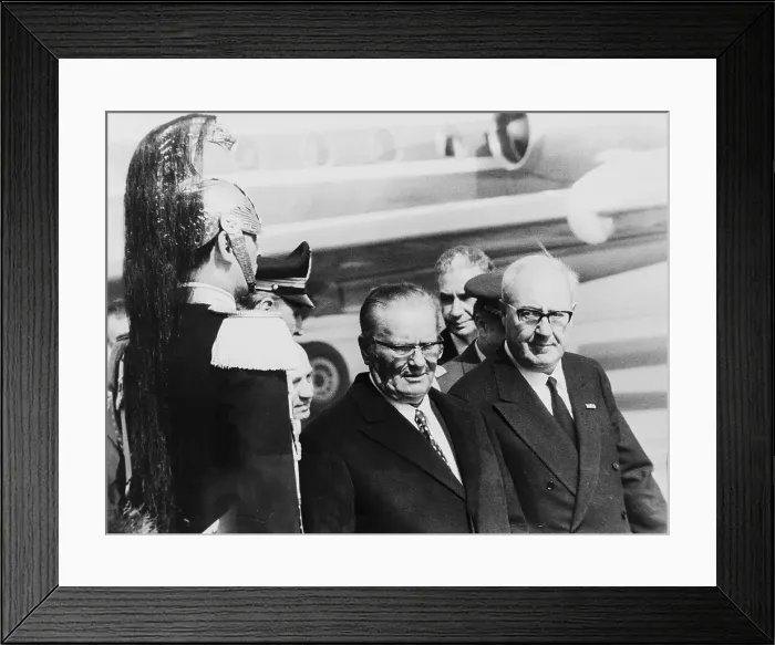 Framed Print : Giuseppe Saragat Escorting Josip Broz Tito Framed Print : Giuseppe Saragat Escorting Josip Broz Tito