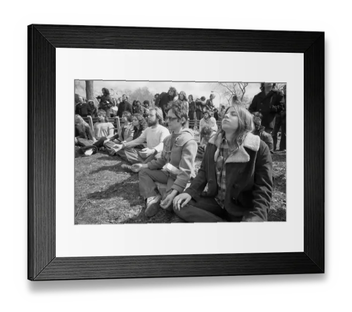 Framed Print : Group Meditating Outside On Earth Day Framed Print : Group Meditating Outside On Earth Day