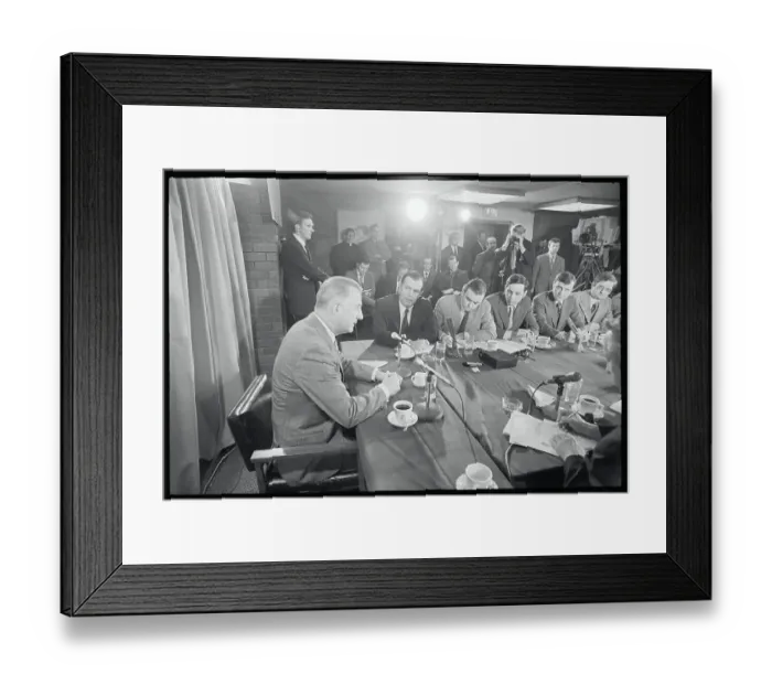 Framed Print : Spiro Agnew Conversing with News Media Framed Print : Spiro Agnew Conversing with News Media