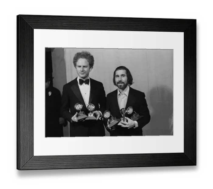 Framed Print : Simon And Garfunkel Holding Grammy Award Framed Print : Simon And Garfunkel Holding Grammy Award