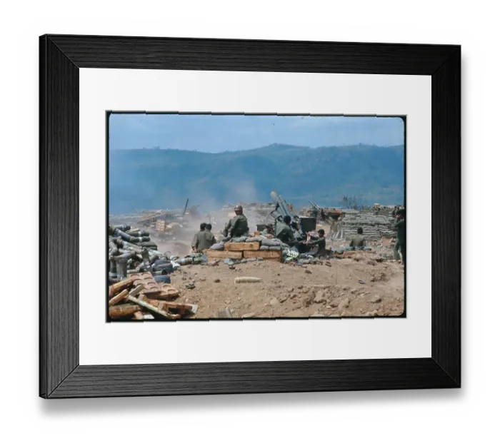 Framed Print : ARVN Gunners Bombard Vietcong from Firebase in Laos Framed Print : ARVN Gunners Bombard Vietcong from Firebase in Laos