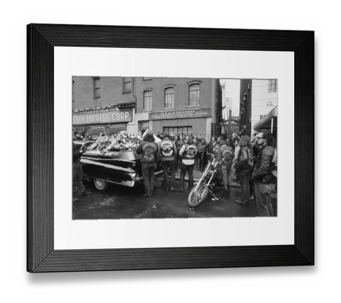 Framed Print : Hell's Angels Funeral in New York Framed Print : Hell's Angels Funeral in New York