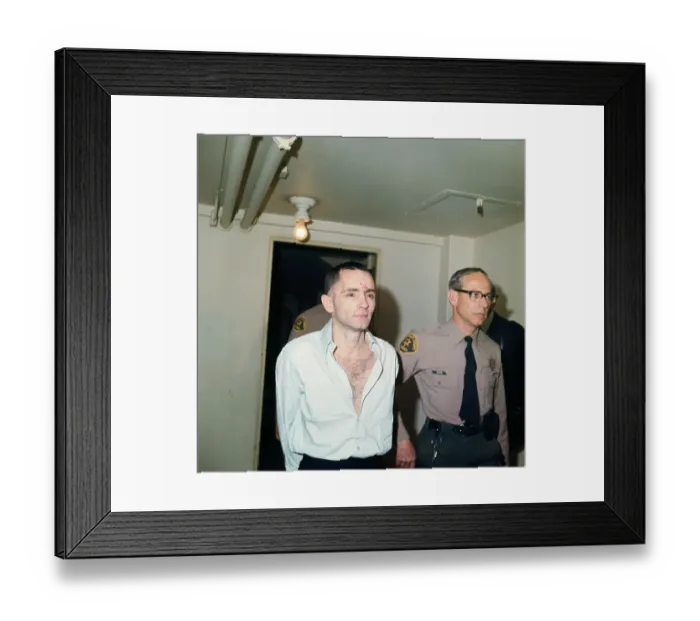 Framed Print : Charles Manson Arriving in Court