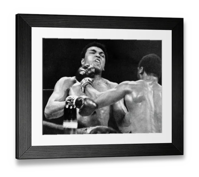 Framed Print : Boxer Joe Frazier Punching Muhammad Ali Framed Print : Boxer Joe Frazier Punching Muhammad Ali