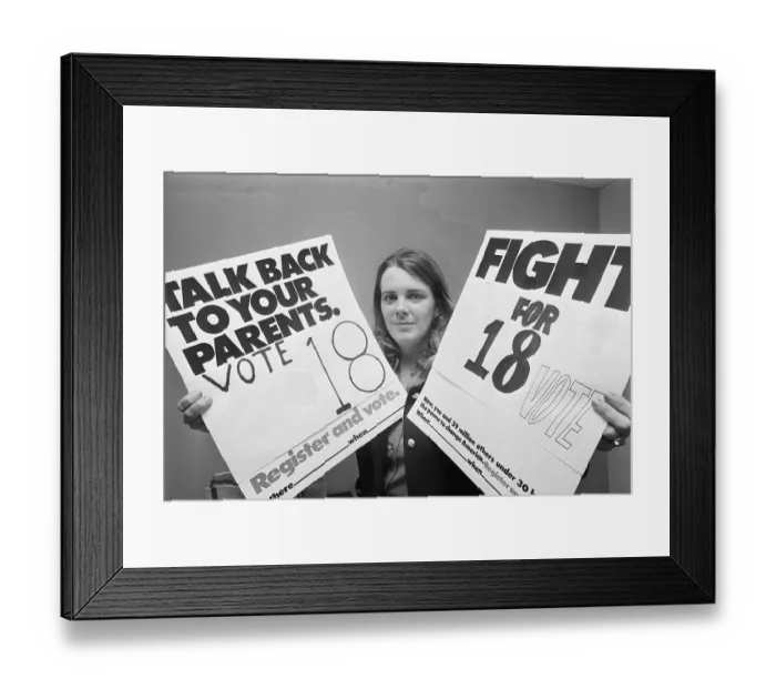 Framed Print : Patricia Keefer with Signs Framed Print : Patricia Keefer with Signs