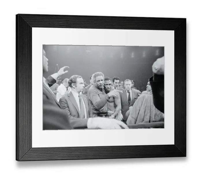 Framed Print : Joe Frazier After Winning Fight Framed Print : Joe Frazier After Winning Fight