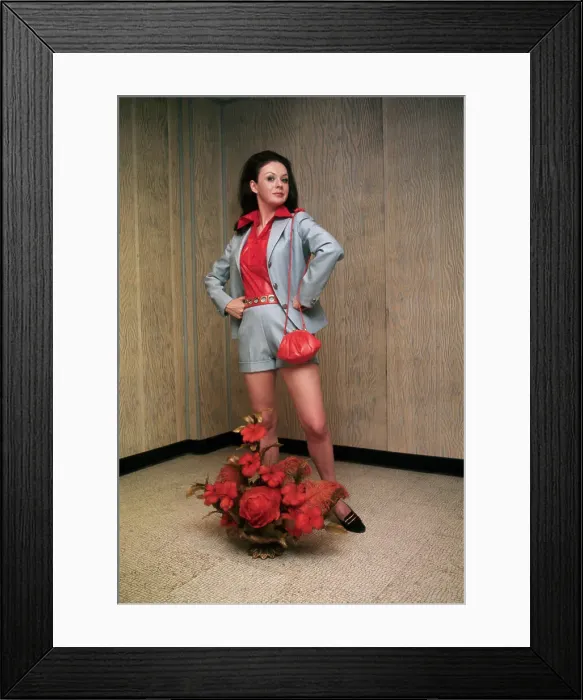 Framed Print : Model with Hot Pants Bag Framed Print : Model with Hot Pants Bag