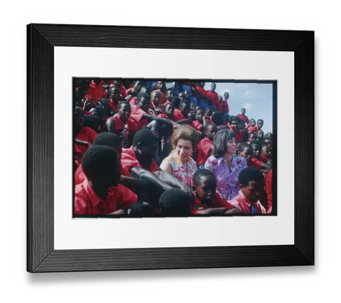 Framed Print : Princess Anne Conversing in Group of Young Kenyans Framed Print : Princess Anne Conversing in Group of Young Kenyans