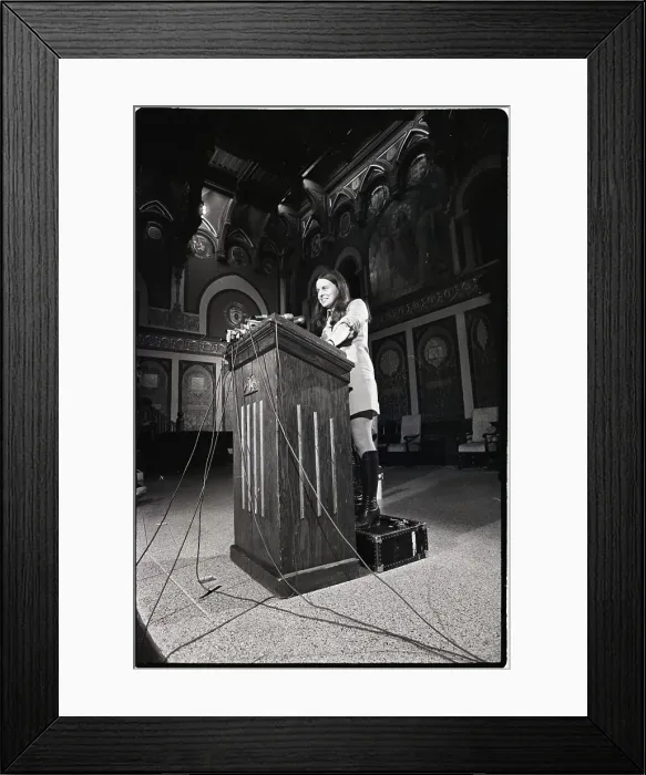 Framed Print : Bernadette Devlin Speaking at Podium