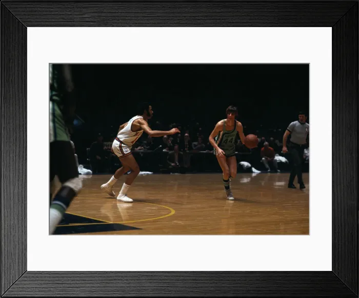 Framed Print : Pete Maravich Dribbling Basketball
