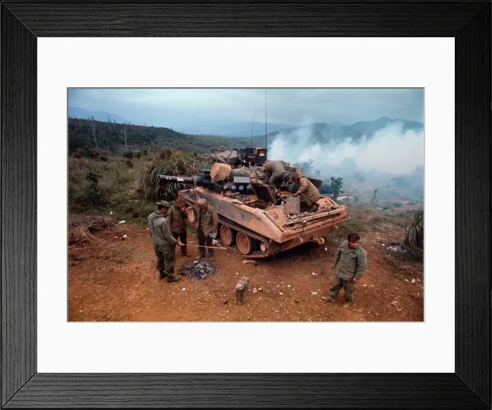 Framed Print : American Soldiers with M551 Sheridan Tank Framed Print : American Soldiers with M551 Sheridan Tank