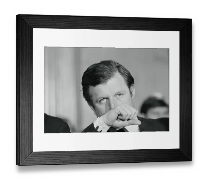Framed Print : Edward Kennedy with Hand Over Mouth Framed Print : Edward Kennedy with Hand Over Mouth