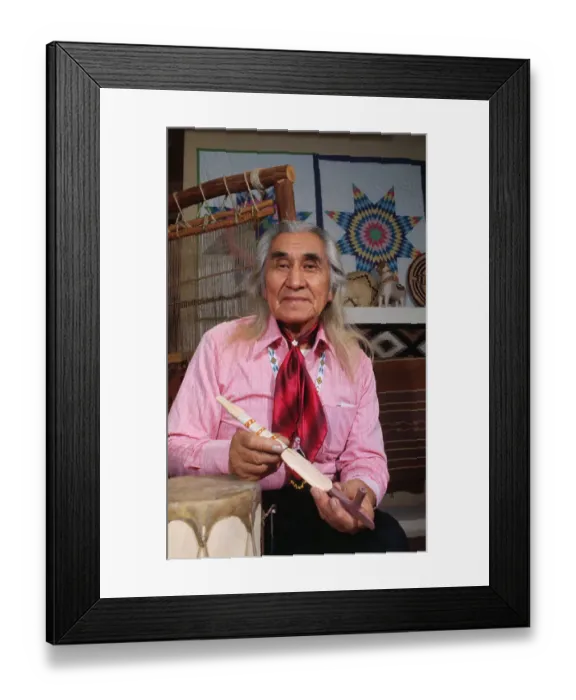 Framed Print : Chief Dan George Holding Peace Pipe Framed Print : Chief Dan George Holding Peace Pipe