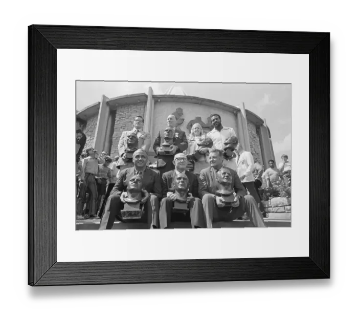 Framed Print : Football Hall of Famers Holding Busts Framed Print : Football Hall of Famers Holding Busts