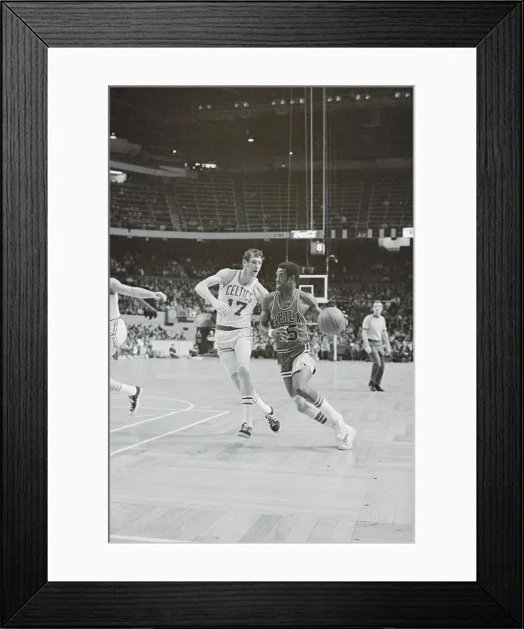 Framed Print : Basketball Action on Court
