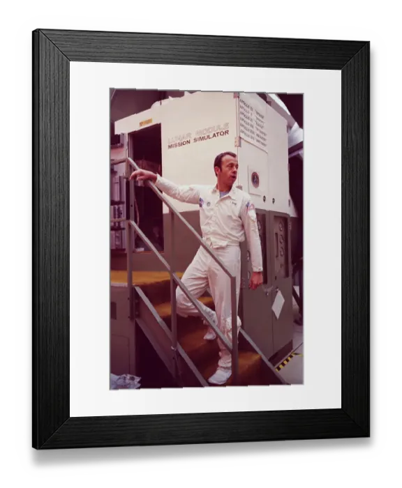 Framed Print : Alan B. Shepard Jr. on Space Simulator Steps