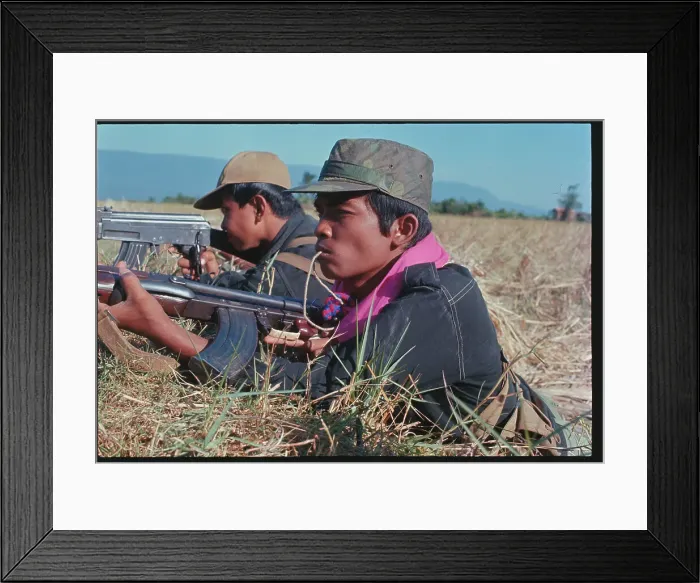 Framed Print : Cambodian Soldies Aiming Rifles Framed Print : Cambodian Soldies Aiming Rifles