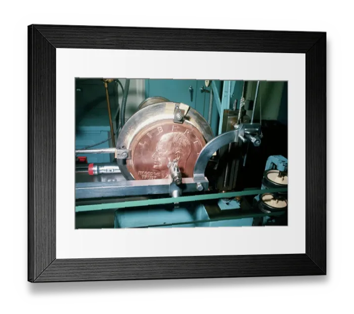 Framed Print : Minting of Eisenhower Dollar Coin Framed Print : Minting of Eisenhower Dollar Coin
