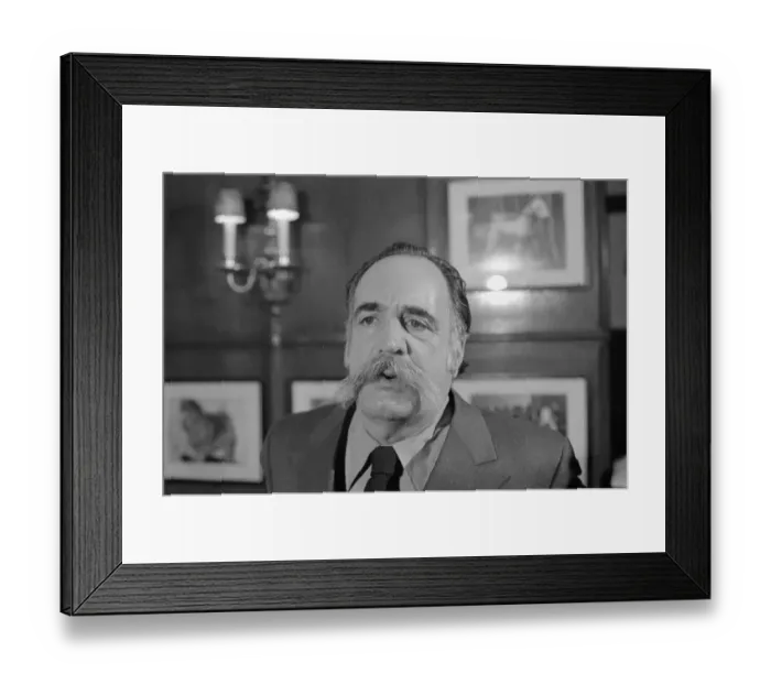 Framed Print : William Saroyan Standing by Wall
